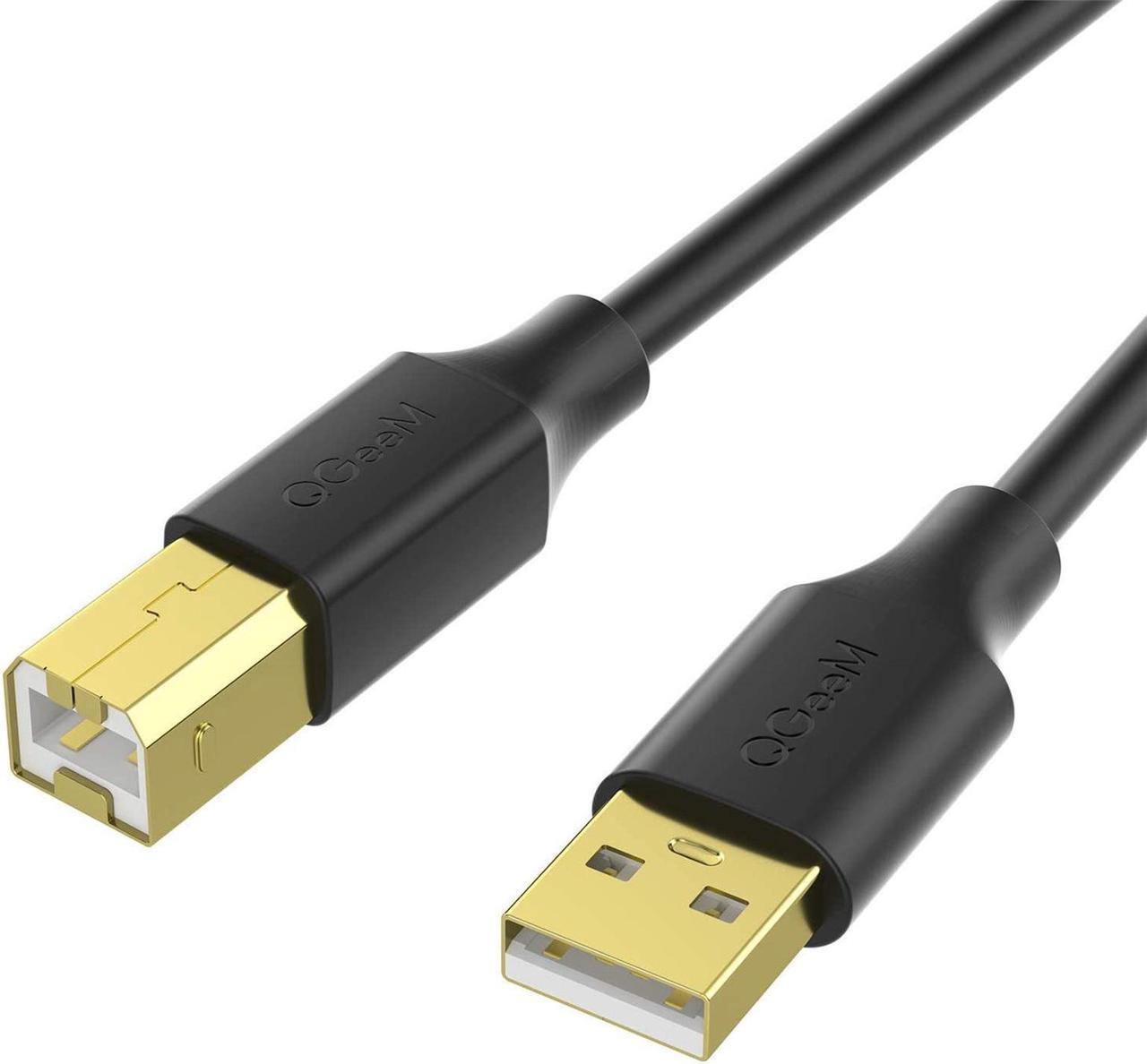 Printer Cable,QGeeM USB Printer Cable 15FT USB 2.0 Type A Male to Type B Male Printer Scanner Cable Compatible with HP, Canon, Dell, Epson, Lexmark, Xerox, Samsung and More, USB Cable for Printer