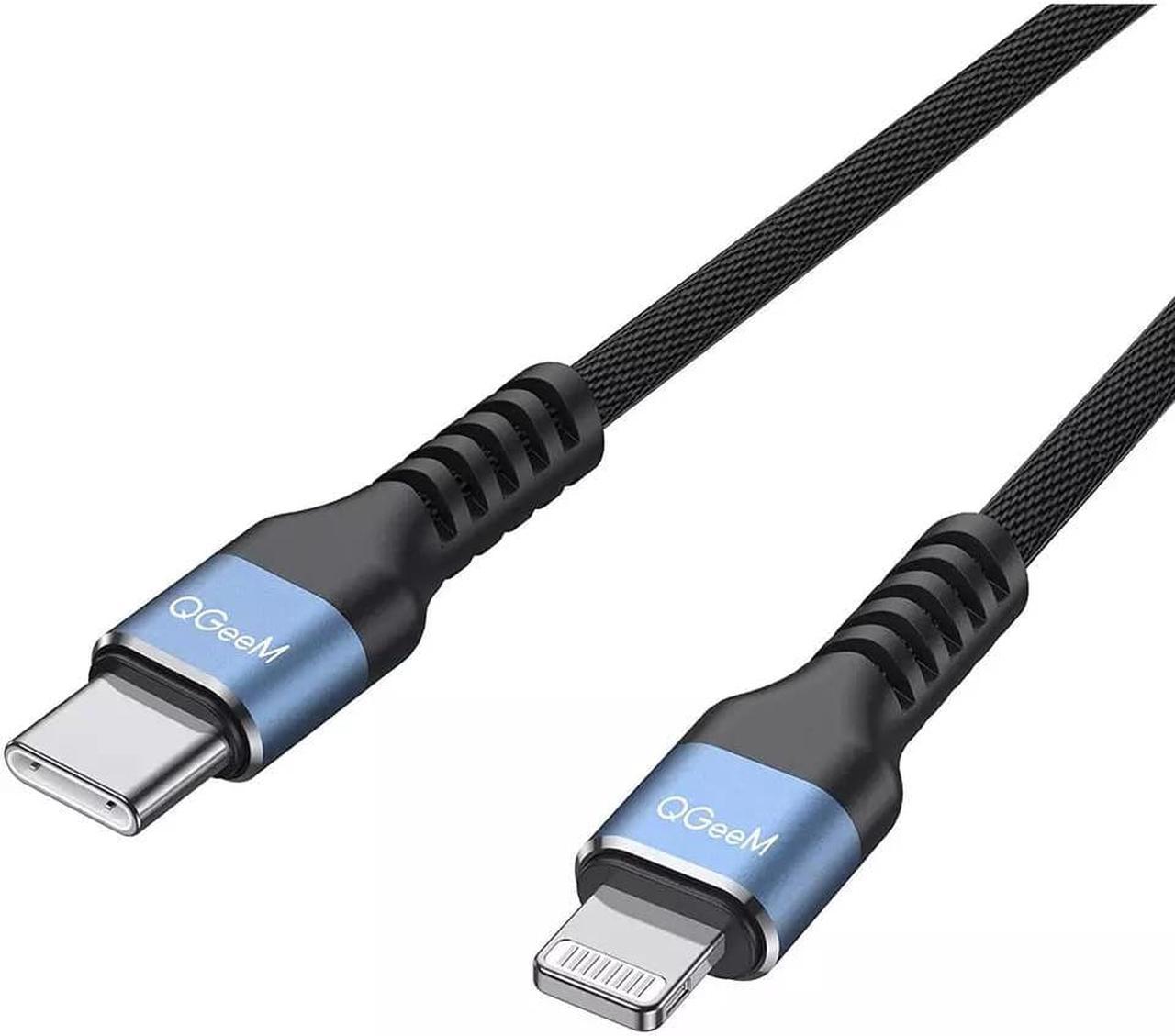 USB C to Lightning Cable, QGeeM MFi Certified for Charger Cable, Fast Charging Data Sync Transfer Cord Phone Power