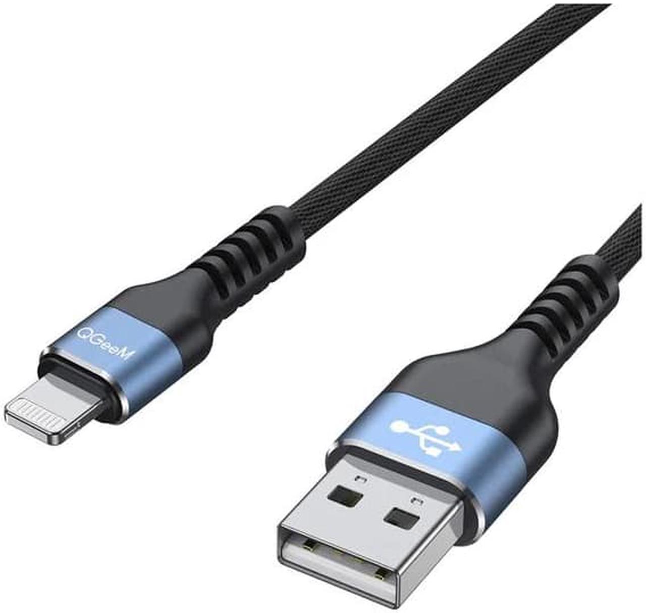 USB A to Lightning Cable, QGeeM MFi Certified for Charger Cable, Fast Charging Data Sync Transfer Cord Phone Power