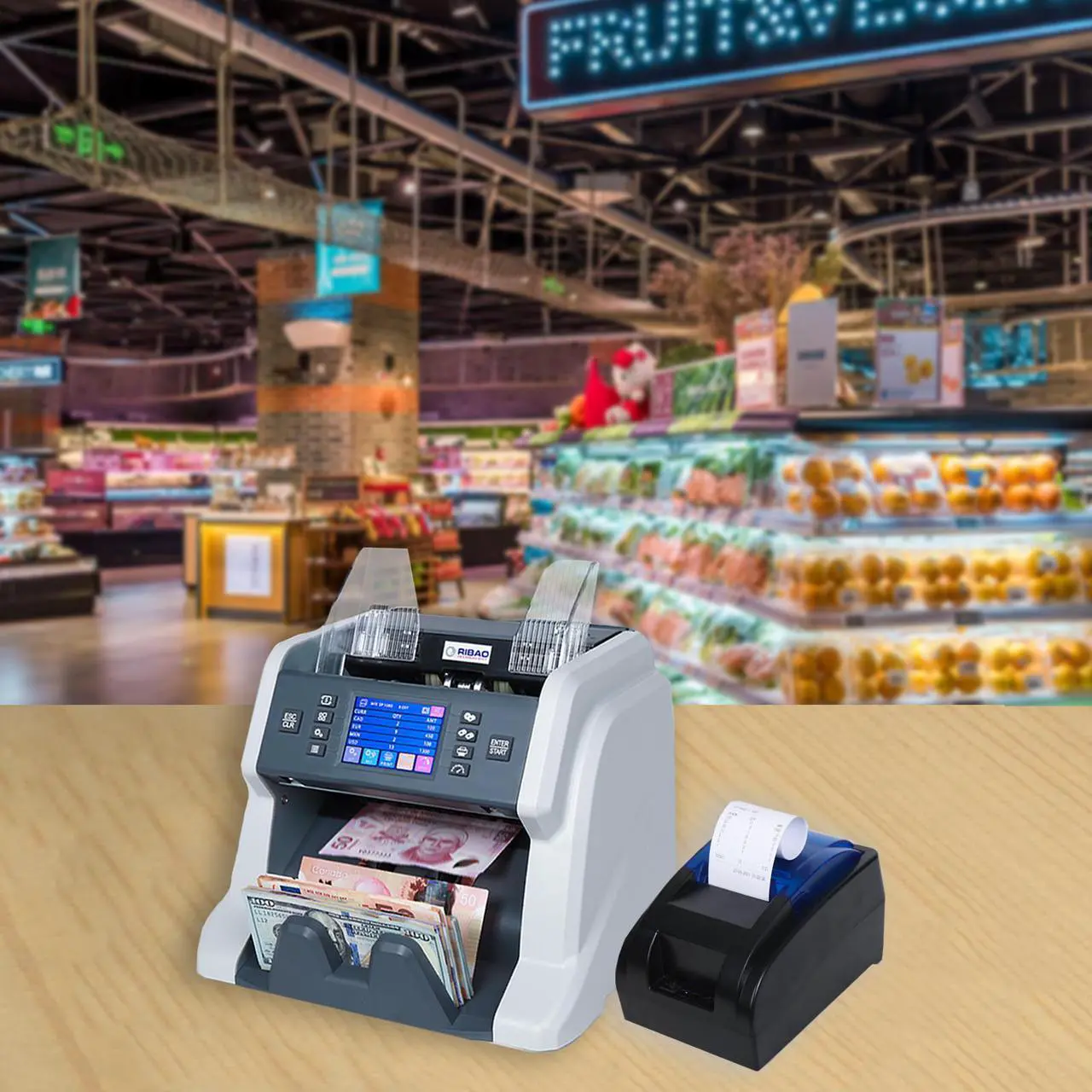 Alt view image 4 of 7 - RIBAO RB-58-RP Thermal Printer Receipt Printer for BC-55 BC-40 BCS-160 Mixed Bill Money Counter, Printing Paper Size 58mm