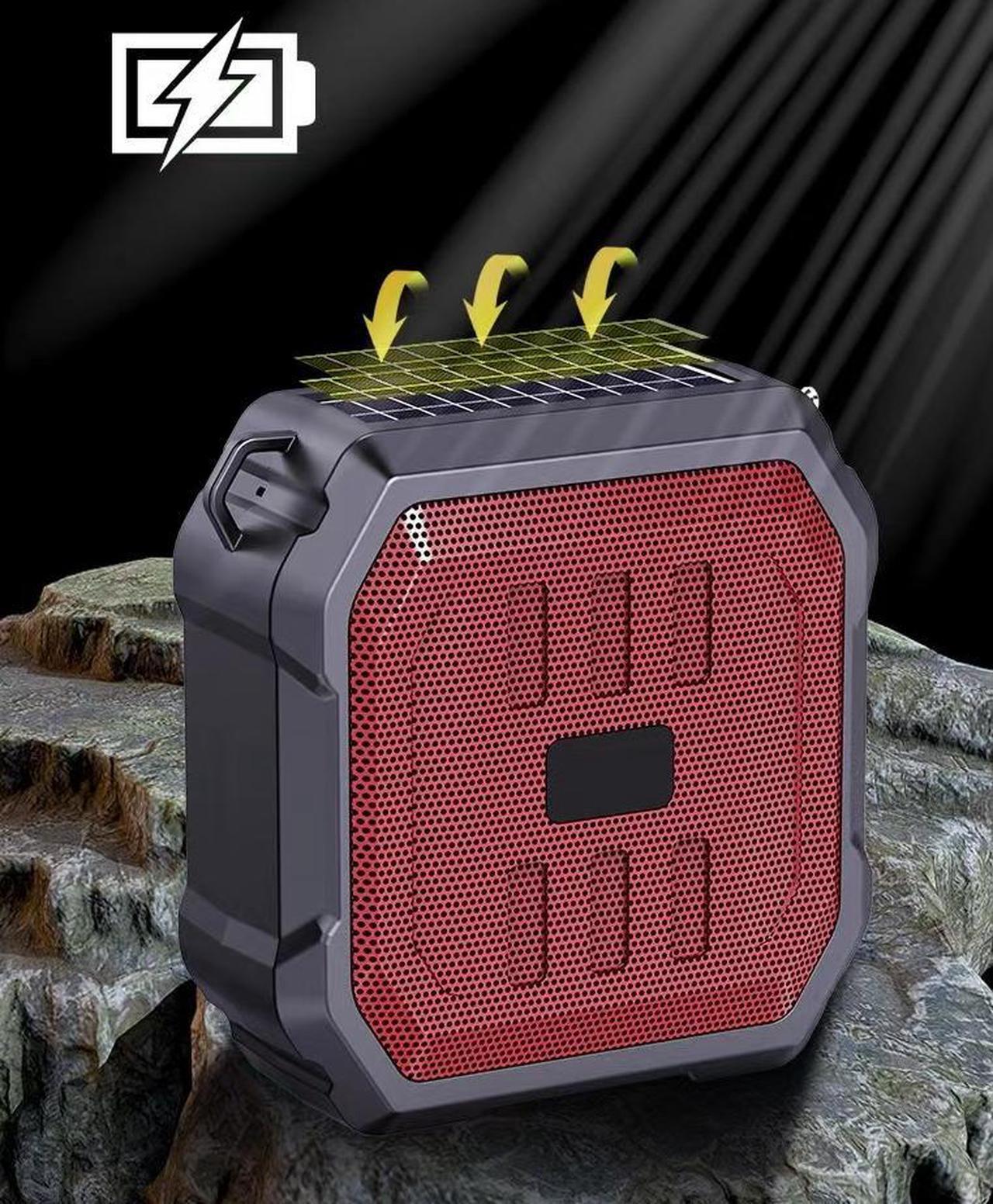 Alt view image 3 of 7 - SCPCODE Night Bicycle-riding Bluetooth Speaker with Flash Light, Solar Charging Option,for Bicycles-riding, Backpack hiking, Outdoor,Camping