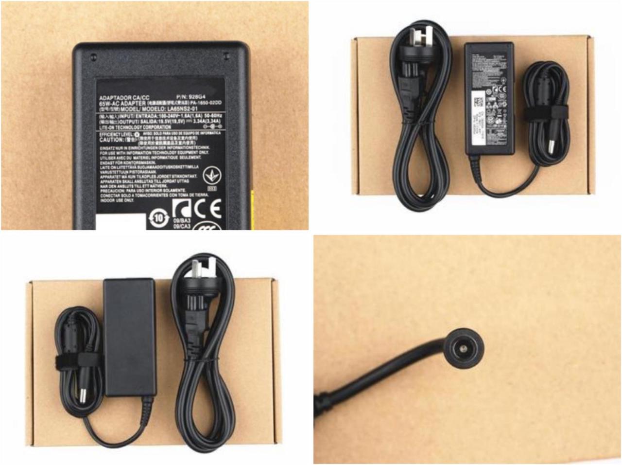 Alt view image 4 of 4 - Dell 65W AC Power Adapter 09RN2C 098R6C HA65NS5-00 LA65NS2-01 DA65NM111-00