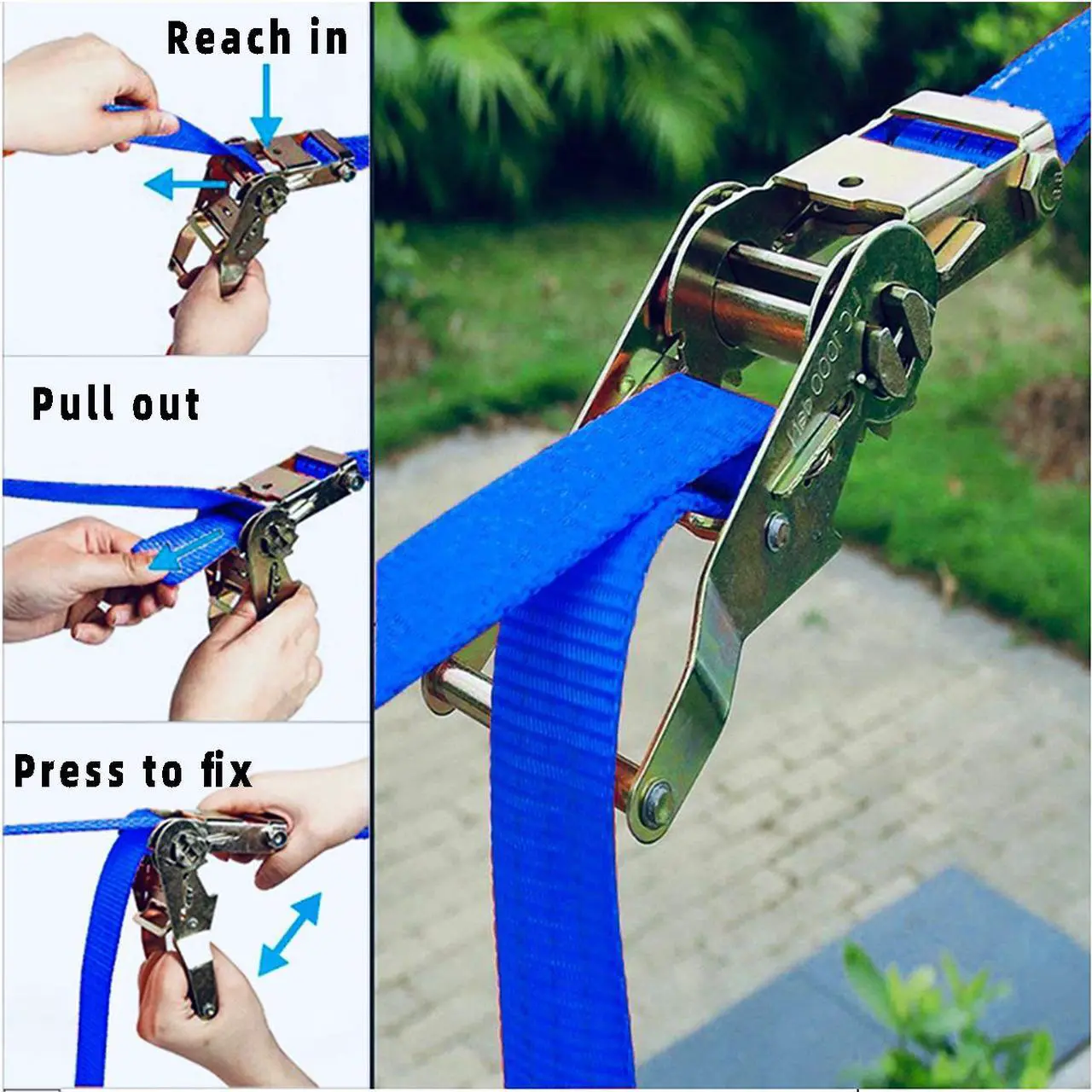 Alt view image 5 of 6 - Gentle Booms Sports Ninja Warrior Obstacle Course Ninja Line Included with 65ft Blue Slackline Backyard Tree Training Equipment Outdoor Play Gym