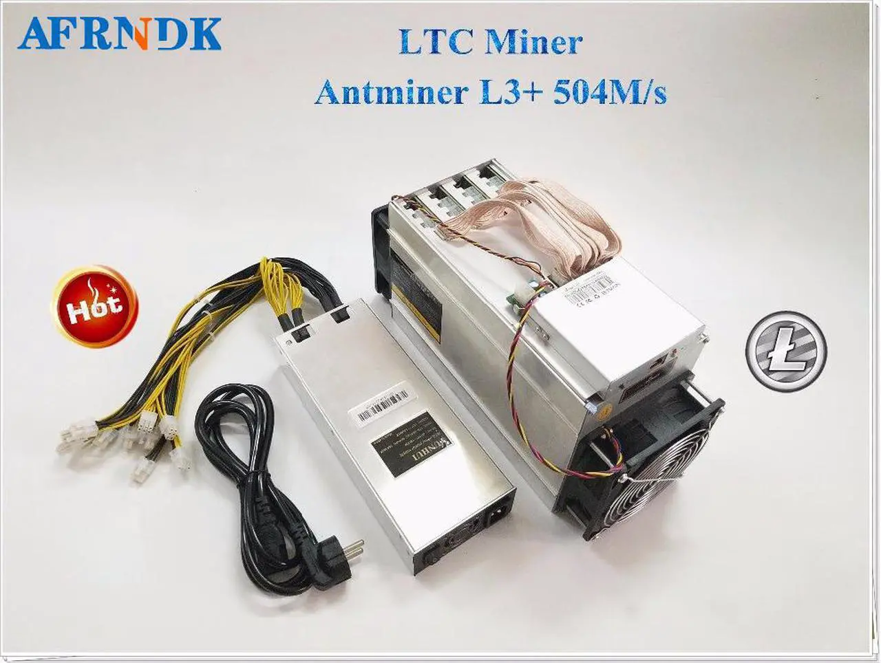 Alt view image 2 of 7 - Bitcoin ASIC Miner L3+ 504M/S 1.6J/MH consumption ratio with PSU Scrypt BM1485 ASIC Chip Litecoin Miner LTC DOGE Antminer  Mining Machine better than antminer l3 S9 T9 DR3 m3
