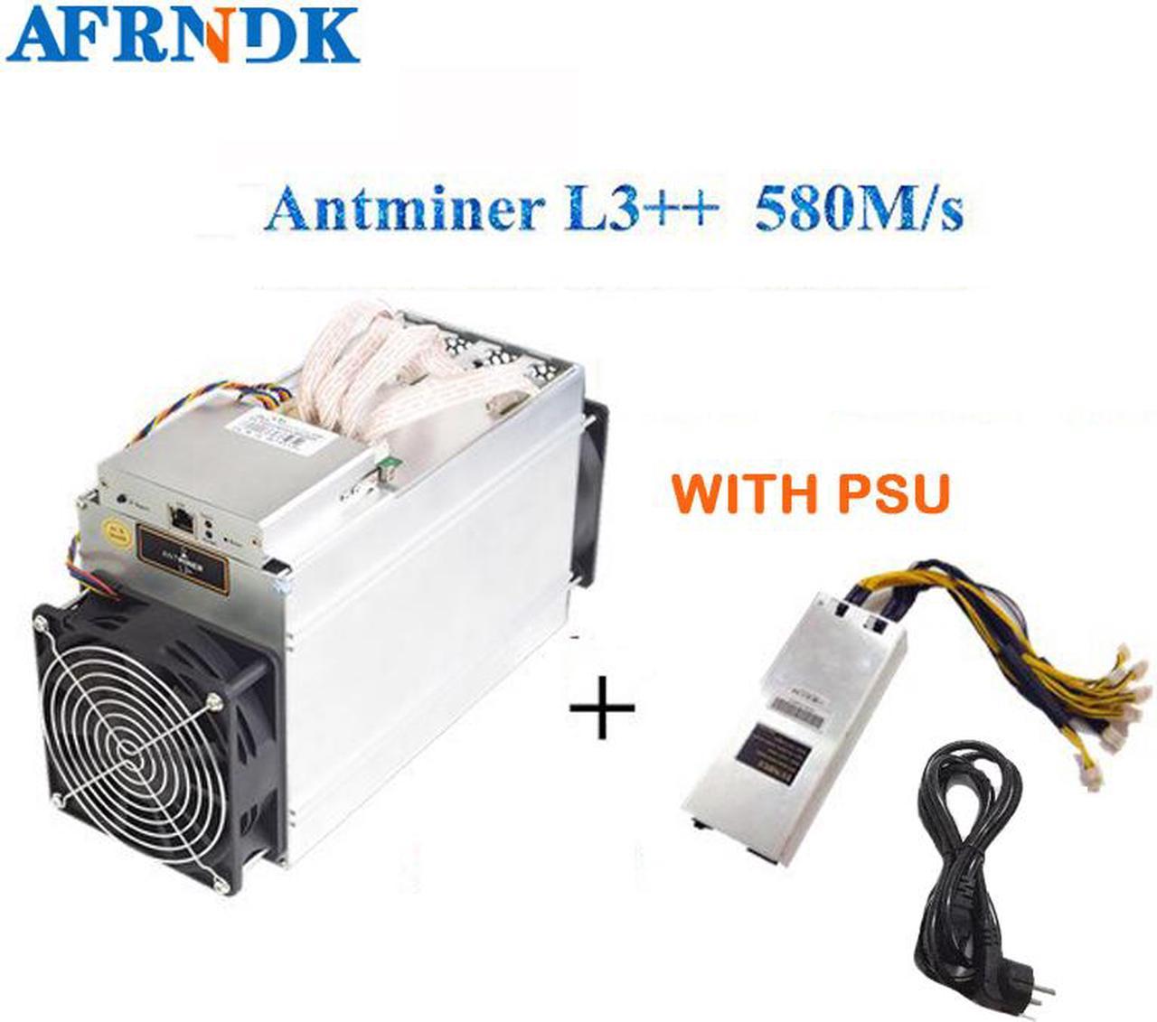 ASIC Chip Miner ANTMINER L3++ 580MH/s With PSU Scrypt Miner LTC1.62J/MH+10% Litecion Mining Machine Better Than ANTMINER L3+ S9 S9i