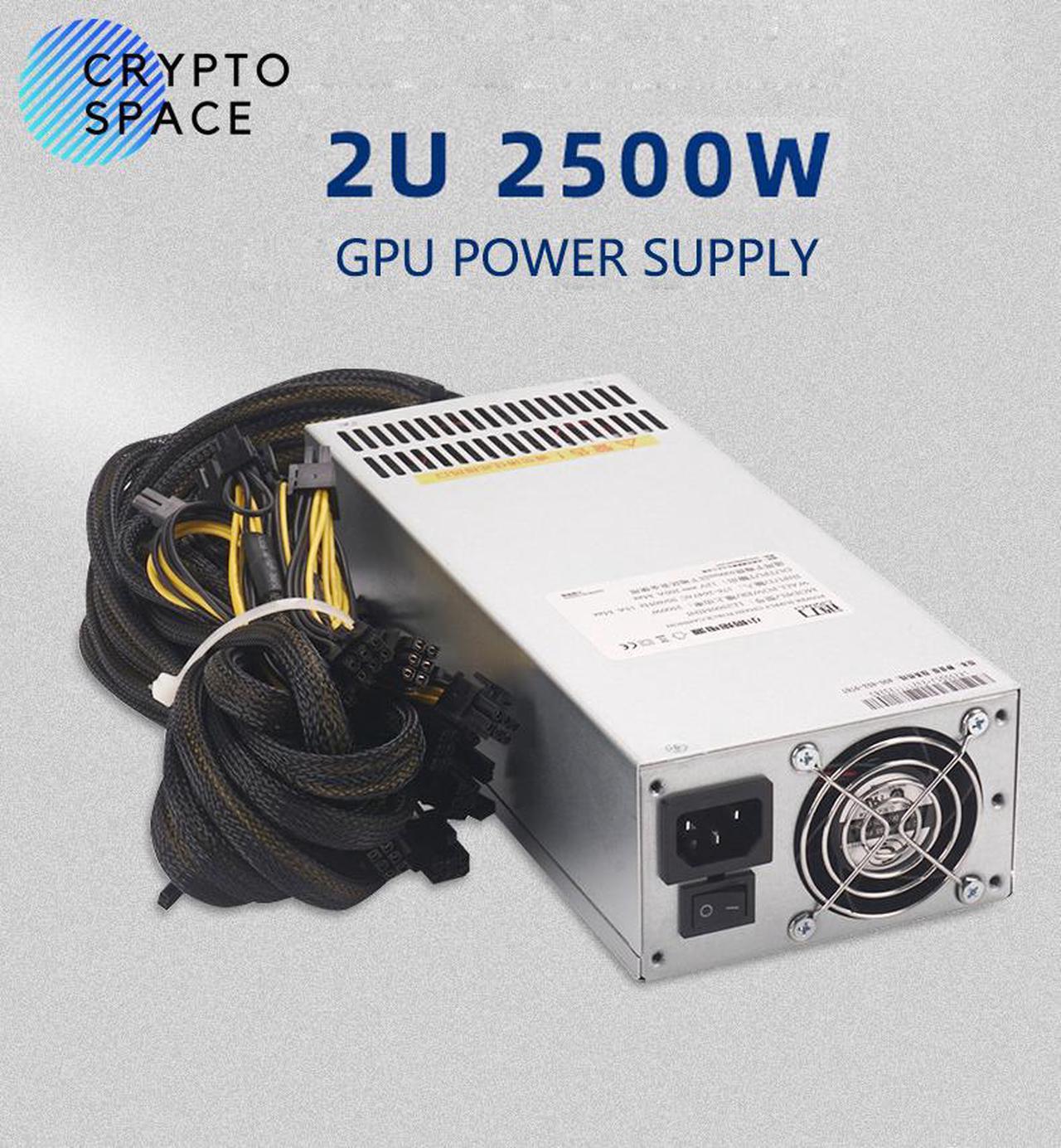 Mute Power Supply 2U 2500W GPU Miner Power Supply Bitcion Power Supply 2500W Computing Power 12V For ASIC Miner  Single-channel Wind Cooling PSU Desktop Computer Chassis Server Voltage Stabilizer