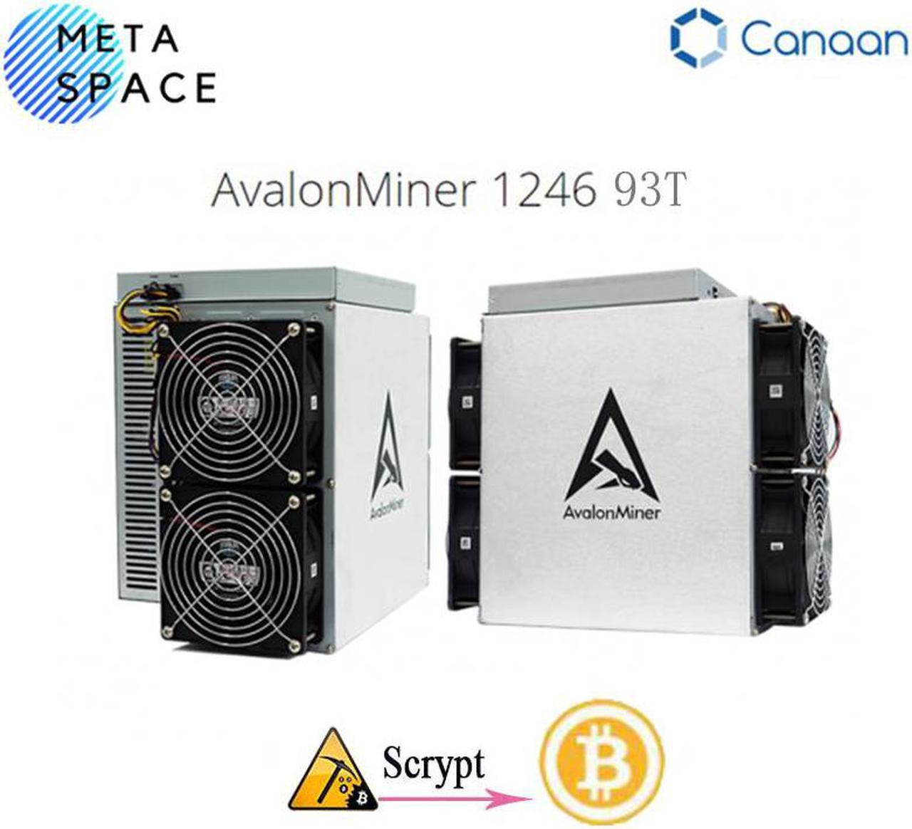 Canaan Avalon 1246 93TH Bitcoin Miner Asic Miner 3155W Crypto Mining Machine With Original Power Supply Better Than Avalon 1246 83T antminer T19 T17 S19J