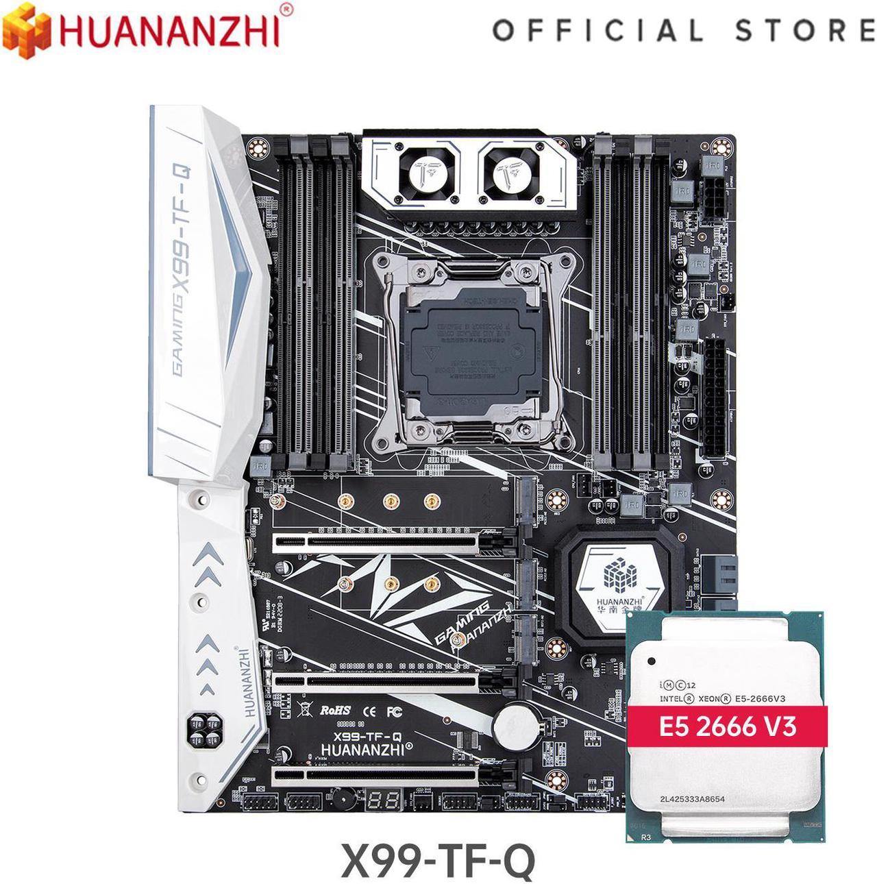 HUANANZHI X99 TF Q X99 Motherboard Intel with XEON E5 2666 V3 MOS FAN DDR3 DDR4 RECC memory combo kit set NVME SATA 3.0 USB3.0