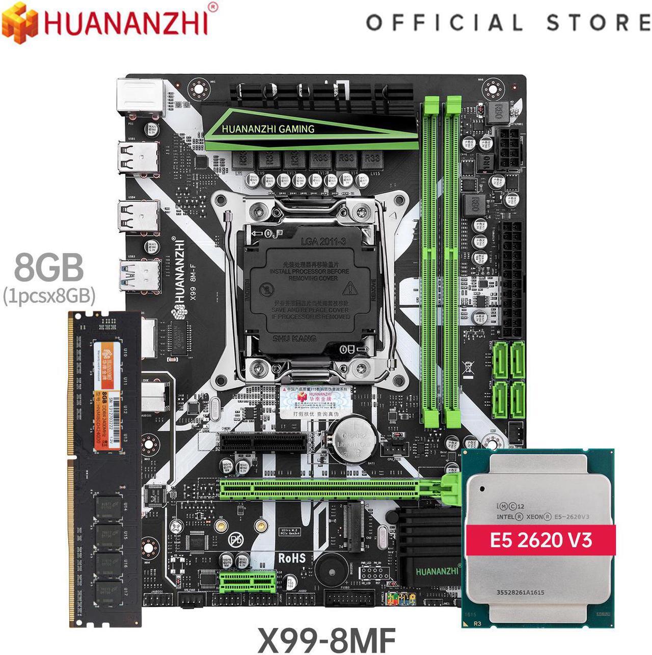 Main image of HUANANZHI X99 8M F X99 Motherboard with Intel XEON E5 2620 V3 with 1*8G DDR4 NON-ECC memory combo kit set