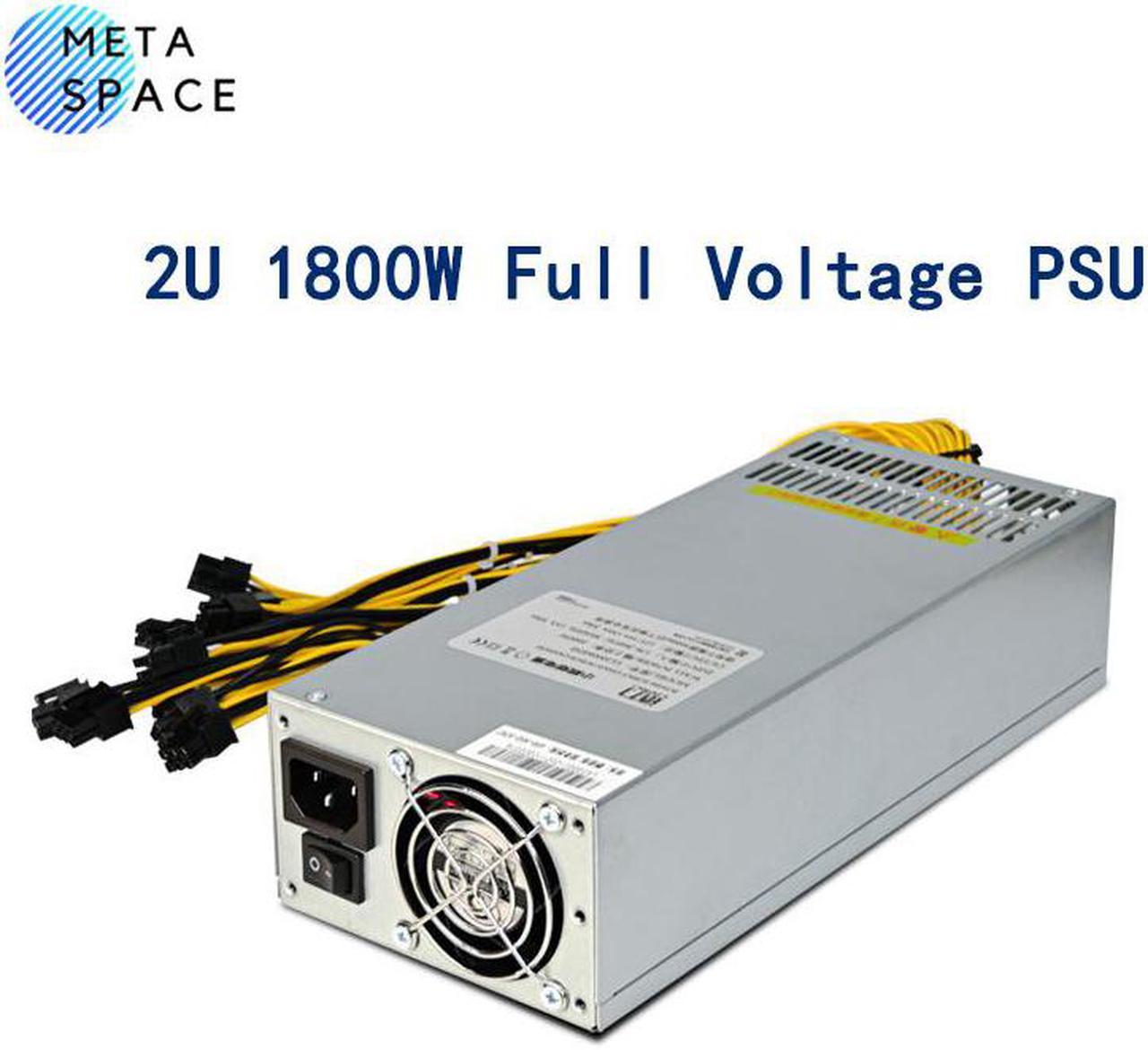 Power Supply 2U 1800W Full voltage 110V-264V Miner PSU 6PIN Compatible with Antminer Z15 Z11 Z11J Antminer S9J S9i S9 Innosilicon A10pro  Computing power 12V For ASIC Miner chassis computer server PSU