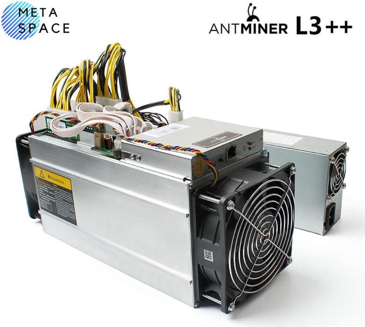 ANTMINER L3++( With power supply )Scrypt Litecoin Miner 580MH/s LTC Come with Doge Coin Mining Machine ASIC Blockchain Miners Better Than ANTMINER L3 L3+ S9 S9i