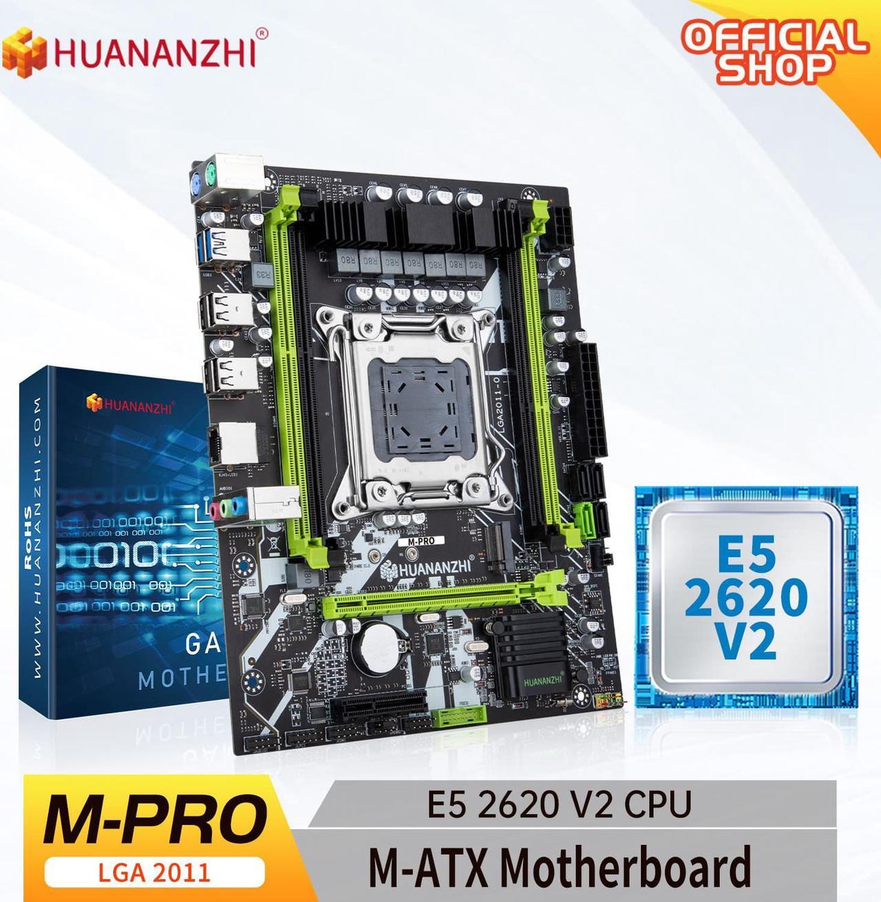 HUANANZHI X79 M PRO LGA 2011 XEON X79 Motherboard with Intel E5 2620 V2 combo kit set support DDR3 RECC memory M.2 NVME