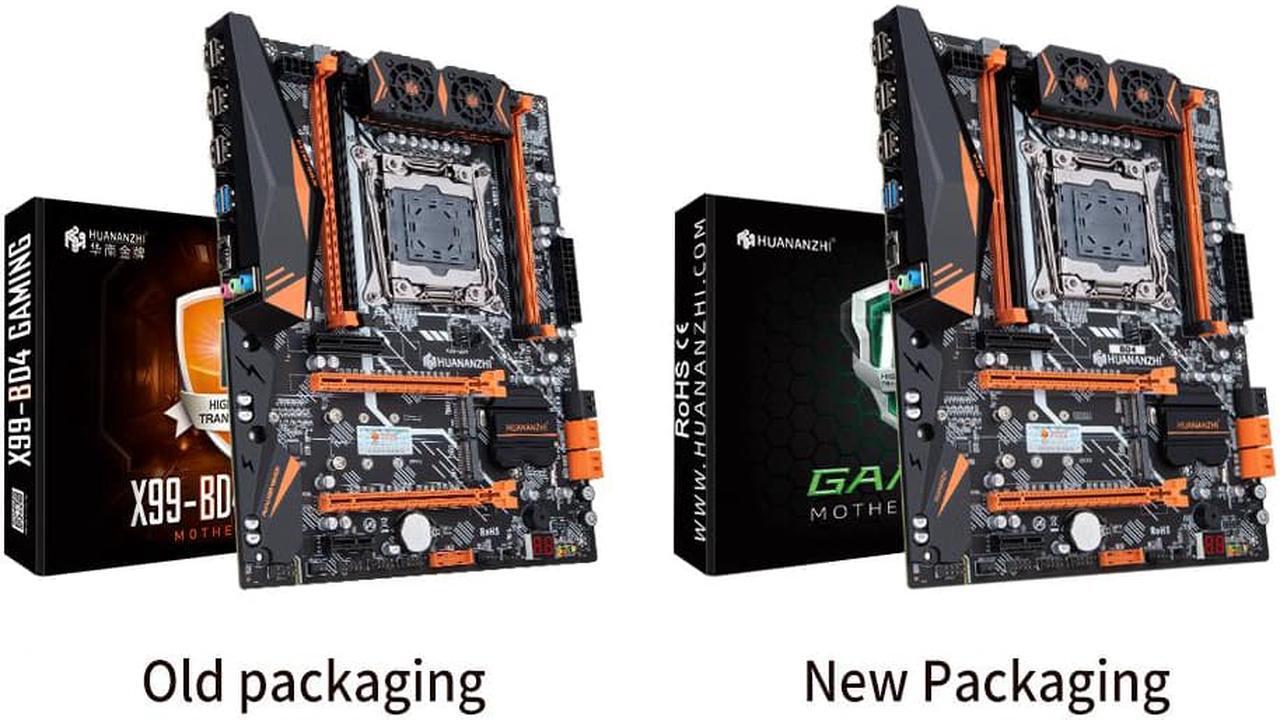 Alt view image 2 of 5 - HUANANZHI X99 BD4 LGA 2011-3 XEON X99 Motherboard with Intel E5 2666 v3 with 2*16G DDR4 NON-ECC memory combo kit set NVME NGFF