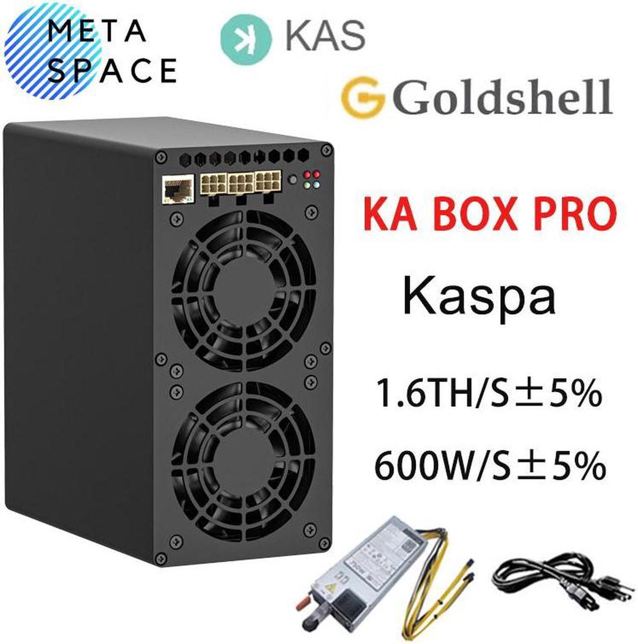 New Gold-shell KA BOX Pro 1.6Th/s 600W Kaspa Miner KAS Mining Crypto Machine With 750W PSU Kaspa Rig Asic Miner Gold-shell KAS Miner Box