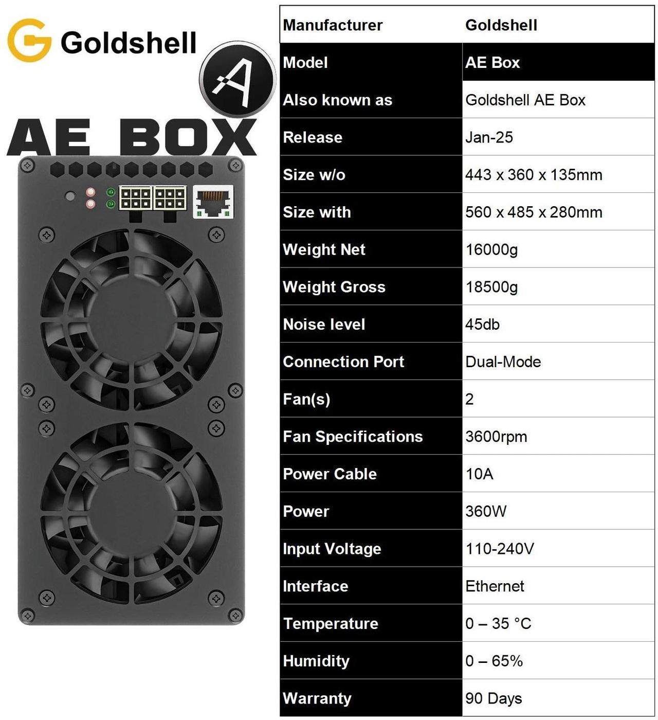 Alt view image 3 of 7 - New Gold shell AE BOX 37Mh/s 360W Without PSU Aleo Miner zkSNARK Algorithm Home Silent ALEO Mining Gold-shell AEBOX ALEO Coin Miner