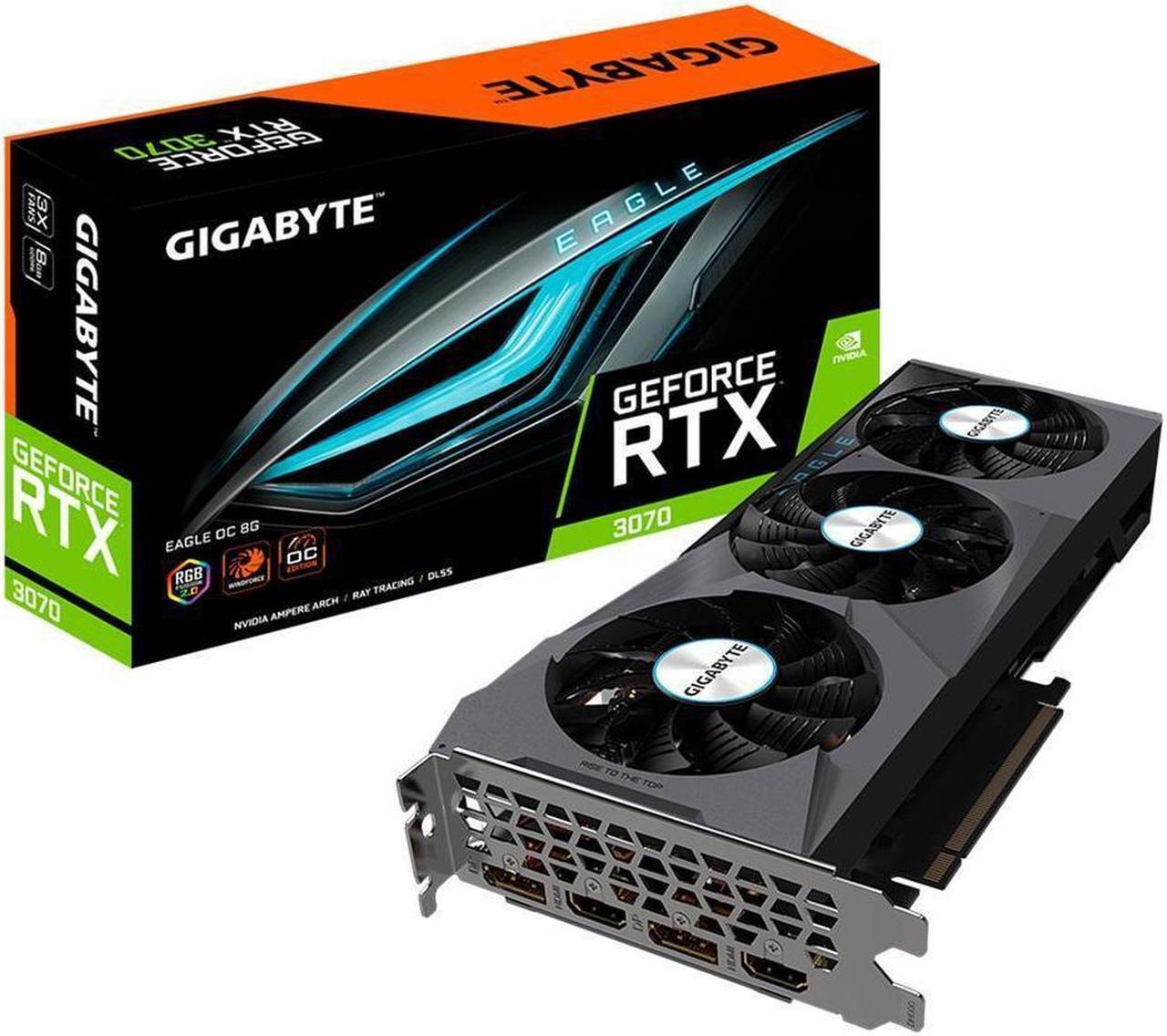 Main image of GIGABYTE Eagle OC GeForce RTX 3070 8GB GDDR6 PCI Express 4.0 ATX Video Card GV-N3070EAGLE OC-8GD (rev. 2.0) (LHR)
