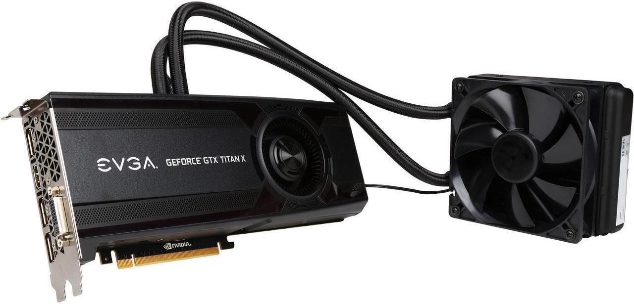 Main image of EVGA GeForce GTX TITAN X 12G-P4-1999-KR 12GB HYBRID GAMING, "All in One" No Hassle Water Cooling, Just Plug and Play Graphics Card