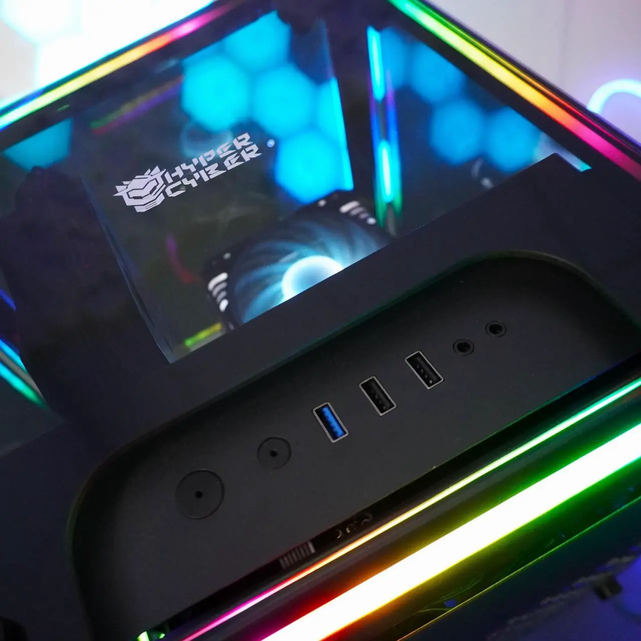 Alt view image 5 of 6 - HyperCubic Gaming PC - Intel Core i5-12400F (2.5GHz), NVIDIA GeForce RTX 3080, DDR4-3200 RGB 16GB, 1TB NVMe M.2 SSD, Windows 11, WiFi, Xtreme VR - OEM