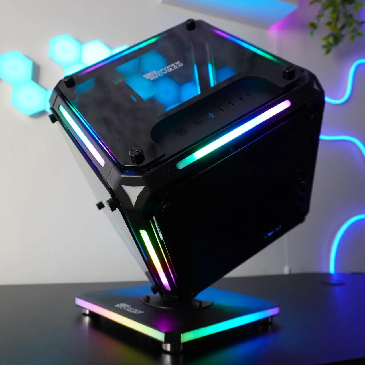 Alt view image 4 of 6 - HyperCubic Gaming PC - Intel Core i5-12400F (2.5GHz), NVIDIA GeForce RTX 3080, DDR4-3200 RGB 16GB, 1TB NVMe M.2 SSD, Windows 11, WiFi, Xtreme VR - OEM