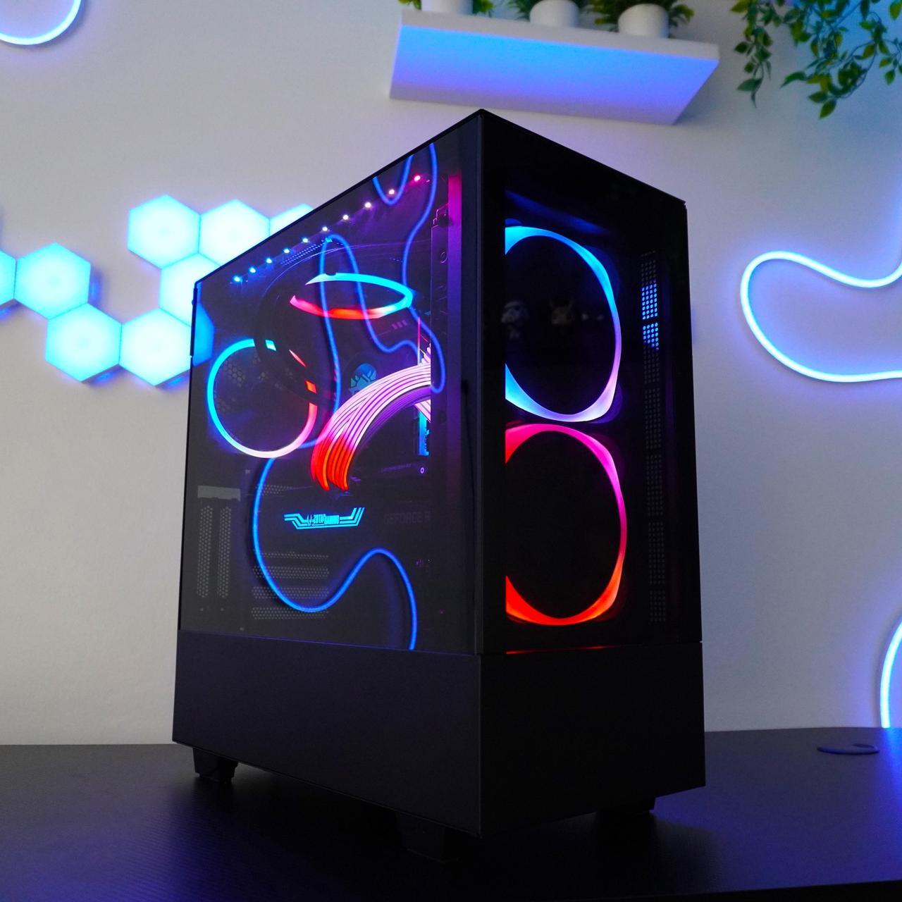 Alt view image 5 of 6 - HyperFury Gaming PC - AMD Ryzen 5 5500 (3.6GHz), NVIDIA GeForce RTX 3070, DDR4-3200 RGB 16GB, 2TB NVMe M.2 SSD, Windows 11, WiFi, Xtreme VR - OEM
