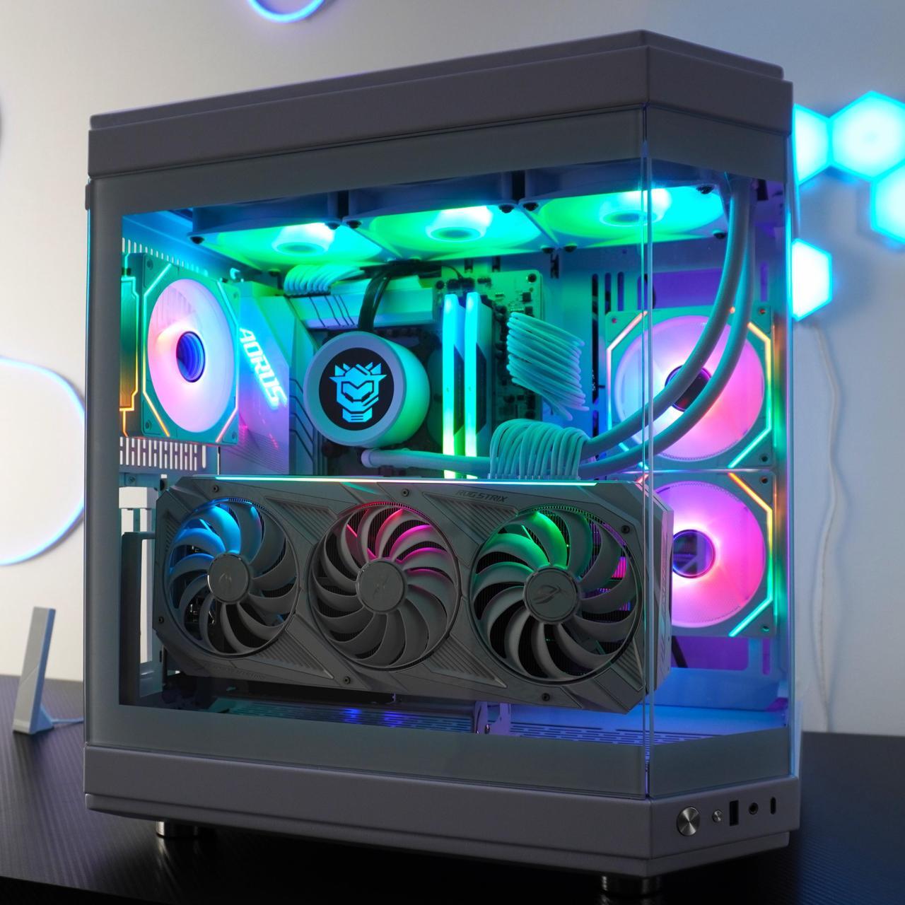 Alt view image 4 of 6 - HyperUltra Gaming PC - AMD Ryzen 7 7800X3D (4.2GHz), NVIDIA GeForce RTX 3080Ti, DDR5-6000 RGB 64GB, 2TB NVMe M.2 SSD, Windows 11, WiFi, Xtreme VR - OEM