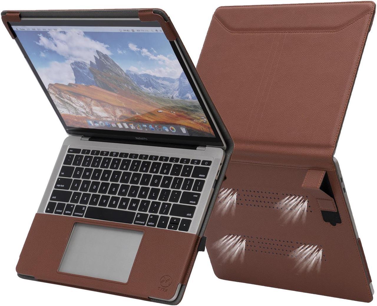 TYTX MacBook Pro Leather Case with Vents and Stand Function 13 Inch 2016-2020 (A1989 A1706 A1708 A2159 A2289 A2251 A2338) (Brown)