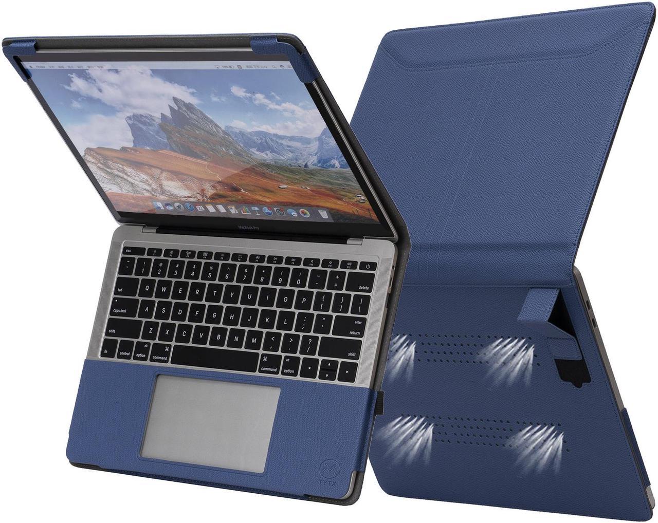 TYTX MacBook Pro Leather Case with Vents and Stand Function 13 Inch 2016-2020 (A1989 A1706 A1708 A2159 A2289 A2251 A2338) (Dark Blue)