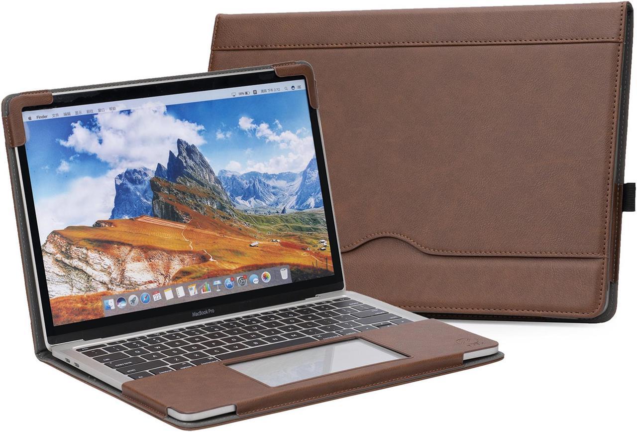 TYTX MacBook Pro Leather Case 13 Inch 2016-2020 (A1989 A1706 A1708 A2159 A2289 A2251 A2338) Laptop Sleeve Protective Folio Book Cover (New MacBook Pro 13", Dark Brown)