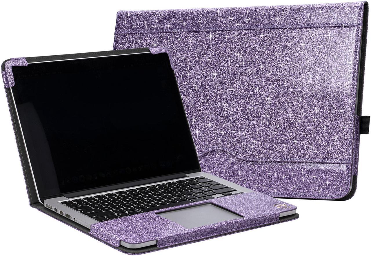 TYTX MacBook Air Leather Case 13 Inch 2020 2019 2018 (A2337 A2179 A1932) Laptop Sleeve Protective Folio Book Cover (New MacBook Air 13", Shining Purple)