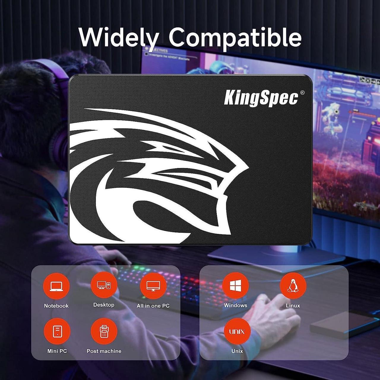 Alt view image 3 of 7 - KingSpec SSD 256GB Internal Solid State Drive 2.5 Inch SATA III NAND Flash Data Storage PC laptop Desktop Transfer