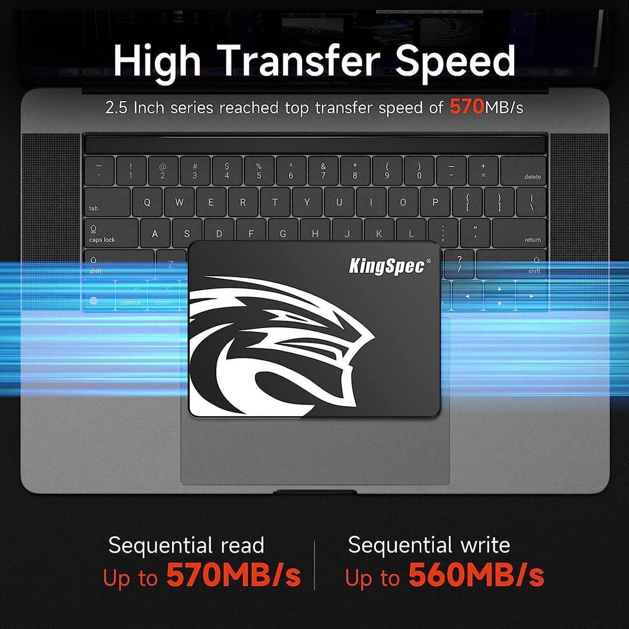 Alt view image 5 of 7 - KingSpec SSD 256GB Internal Solid State Drive 2.5 Inch SATA III NAND Flash Data Storage PC laptop Desktop Transfer