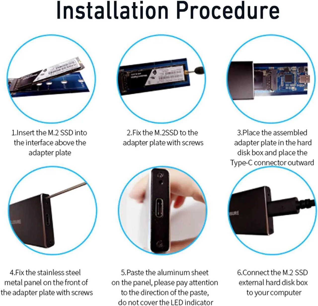 Alt view image 7 of 7 - KingSpec M2 NVMe SATA SSD Case 10Gbps HDD Box M. 2 NVME NGFF SSD to USB 3.1 SSD Enclosure Dual Protocol Type-A to Type-C for M. 2 SSD Black