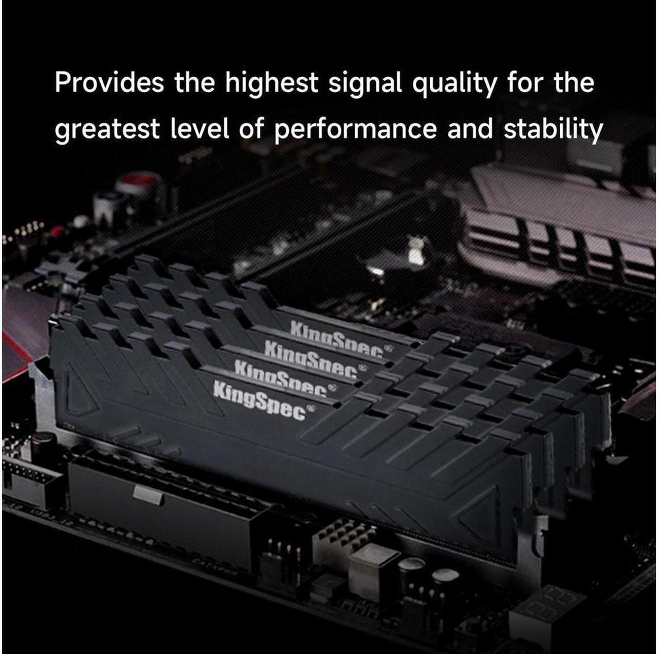 Alt view image 3 of 5 - KingSpec Gaming DDR4 RAM 16GB (2 x 8GB) 3600MHz (PC4 28800) 288-Pin Desktop PC Memory with Heatsink