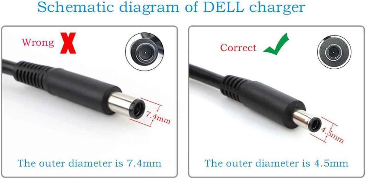 Alt view image 2 of 3 - 65W 45W Charger Replacement for Dell Vostro 3480 P89G P89G005 Laptop 19.5V 3.34A 2.31A Power supply Adapter Cord