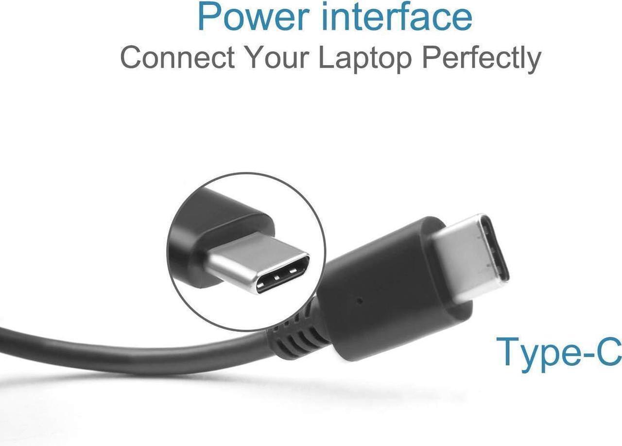 Alt view image 2 of 7 - 45W USB-C Charger for Acer Chromebook Spin 15 CP315-1HT CP315-1HT-C4WQ N17Q9 Laptop PA-1450-78 20V 2.25A Power Supply Adapter cord