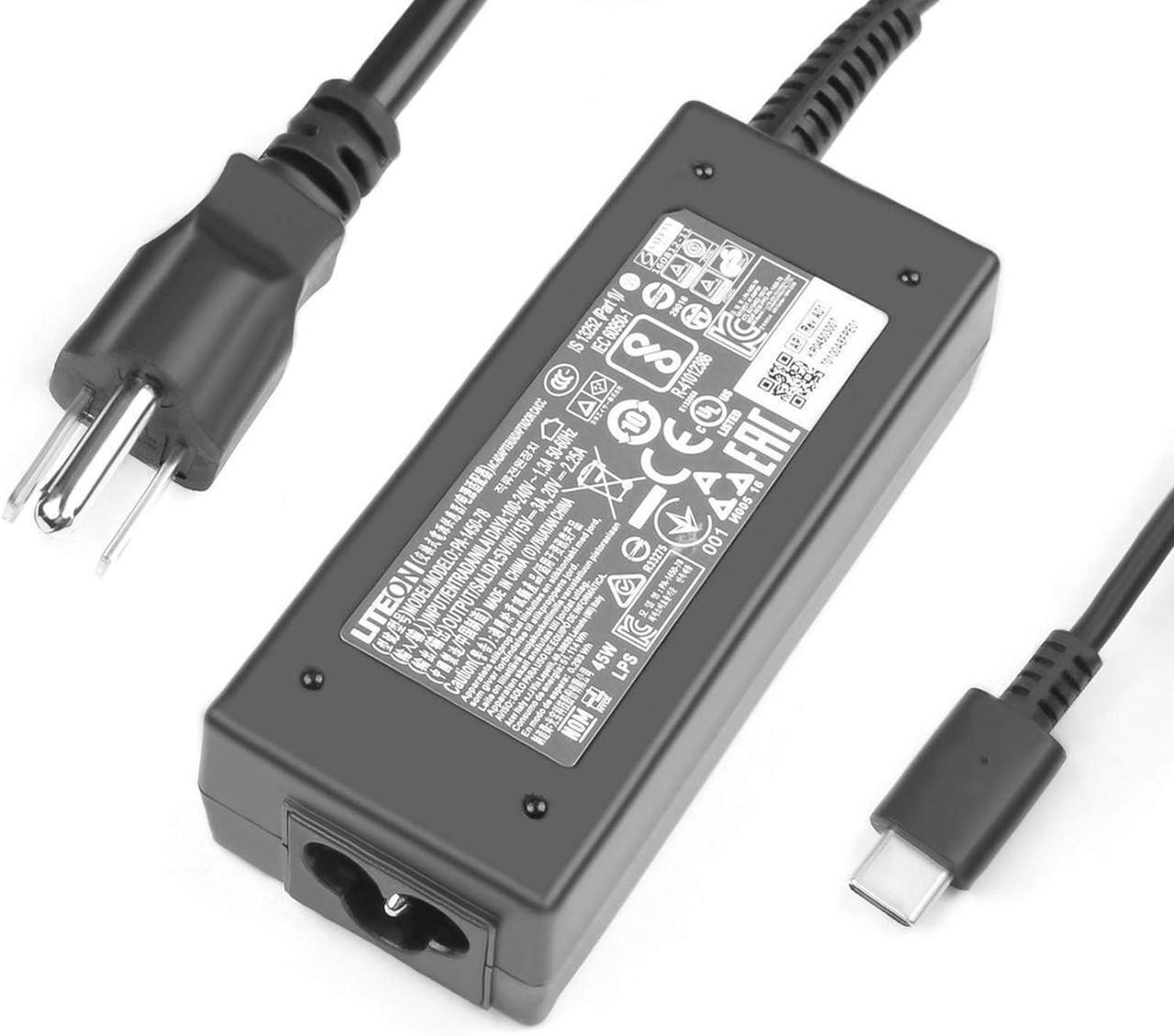 Alt view image 4 of 7 - 45W USB-C Charger for Acer Chromebook Spin 15 CP315-1HT CP315-1HT-C4WQ N17Q9 Laptop PA-1450-78 20V 2.25A Power Supply Adapter cord