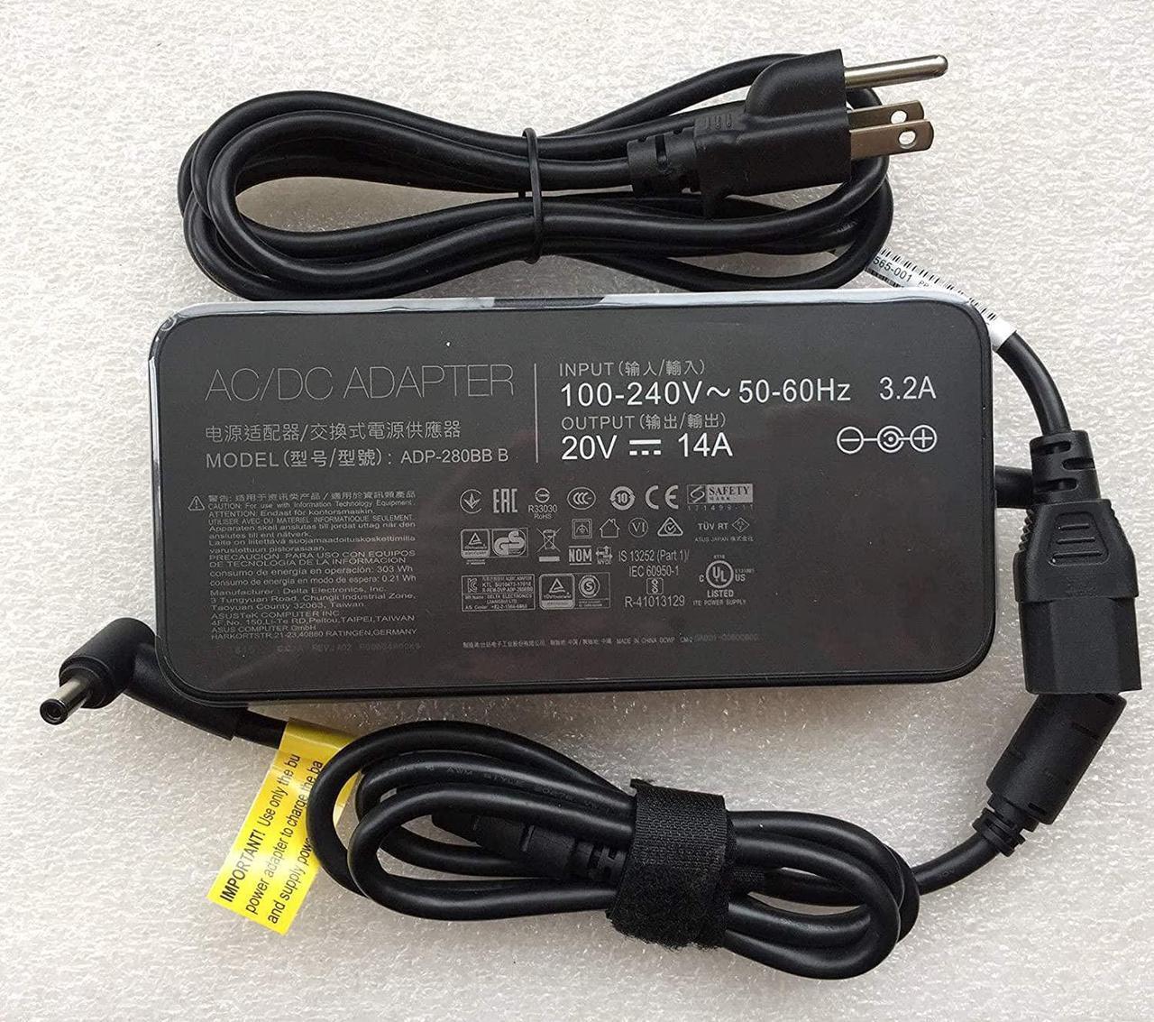 Alt view image 3 of 5 - 280W Charger Replacement for Asus ROG Strix G15 (2022) G513RW-ES94 Gaming Laptop ADP-280BB B 20V 14A 14A Power Supply Adapter Cord