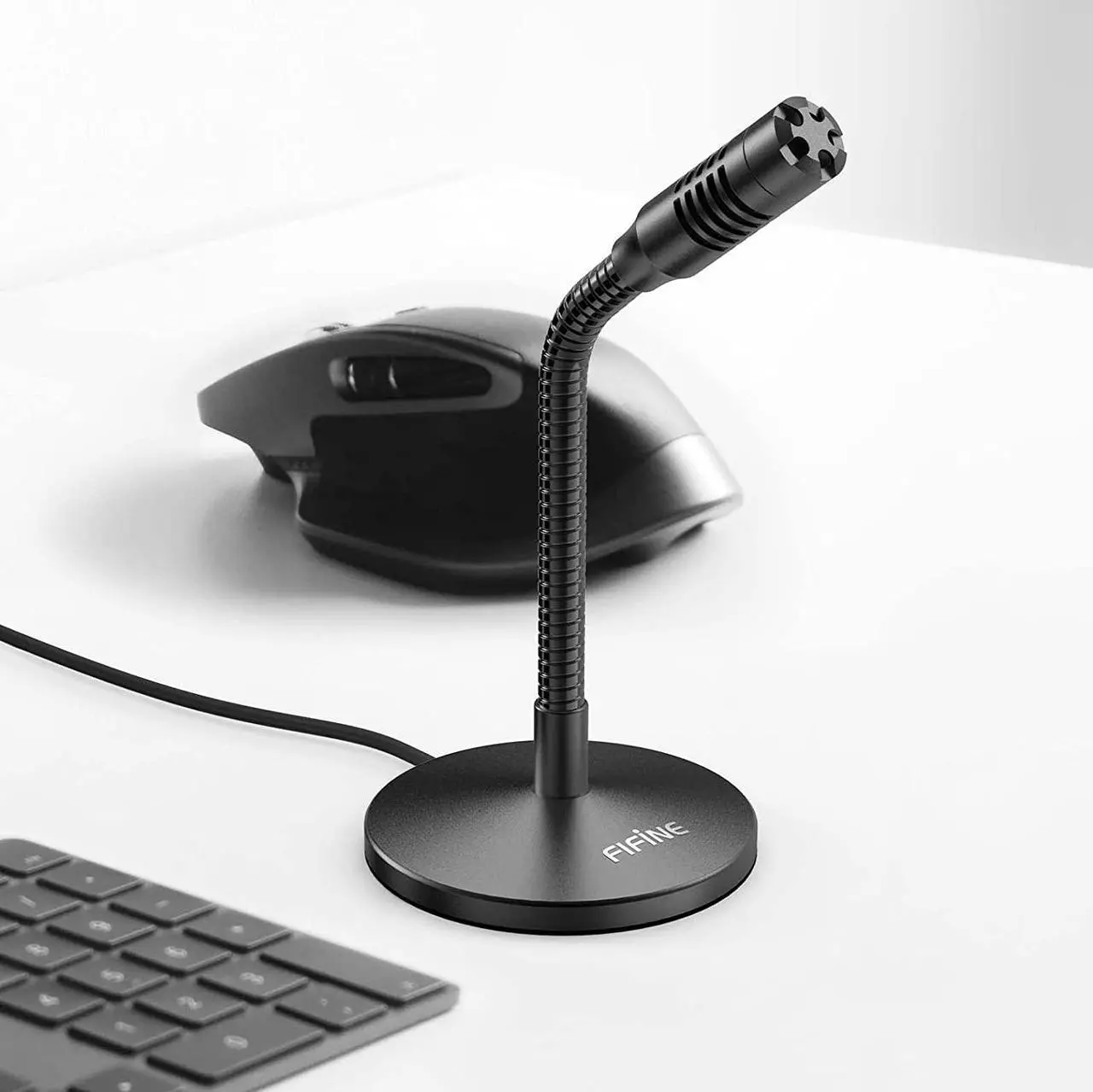 Alt view image 3 of 5 - FIFINE Mini Gooseneck USB Microphone for Dictation and Recording,Desktop Microphone for Computer Laptop PC.Plug and Play Great for Skype,YouTube,Gaming, Streaming,Voiceover,Discord and Tutorials-K050