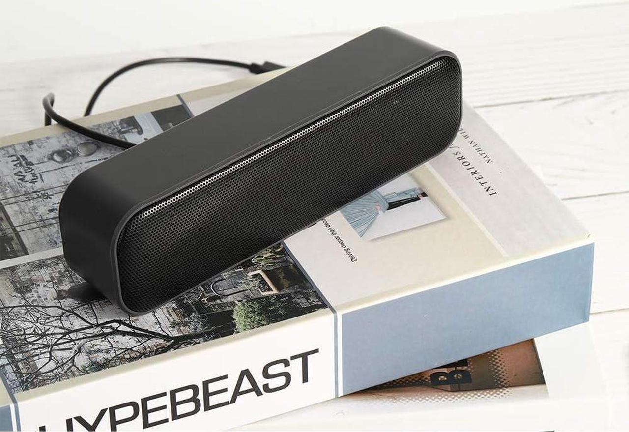 Alt view image 6 of 7 - USB Computer Speaker,USB Powered Mini Soundbar Speaker,Laptop Stereo Speakers with Space Saving Design for Computer Laptop Desktop PC Dorm Offce Desk Restaurant