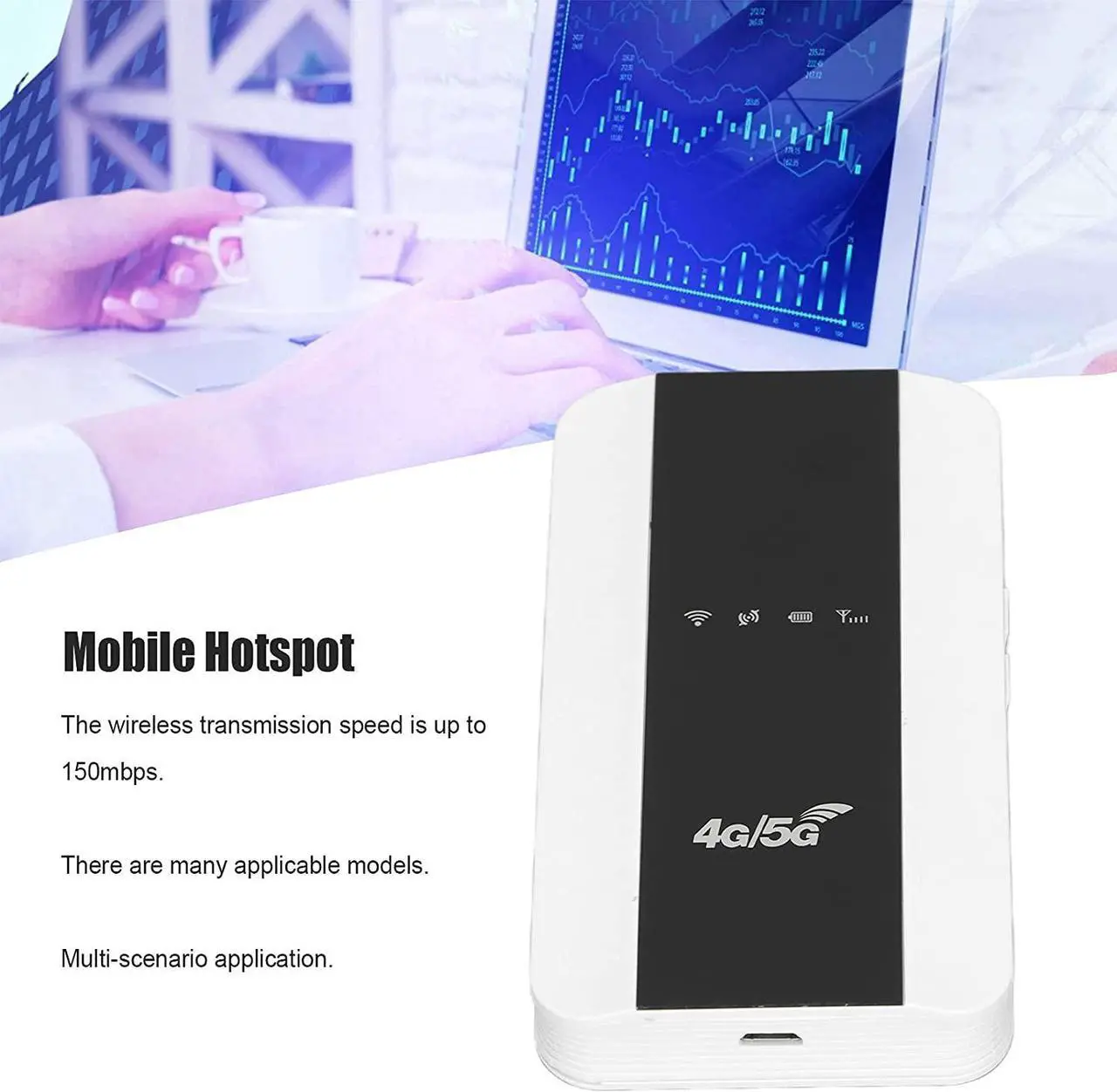 Alt view image 4 of 7 - Mobile WiFi Router, MultiScenario Application Fast and Stable 4G Internet Suitable for Business Office, Travel Party,Etc.(M10-3)
