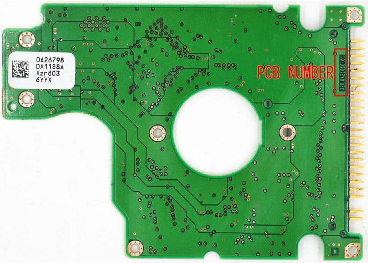Alt view image 4 of 4 - HDD PCB 320 0A21010 01 , 110 0A21010 01  / IC: 0A26729 / HTS541060G9AT00,HTS541040G9AT00,HTS541080G9AT