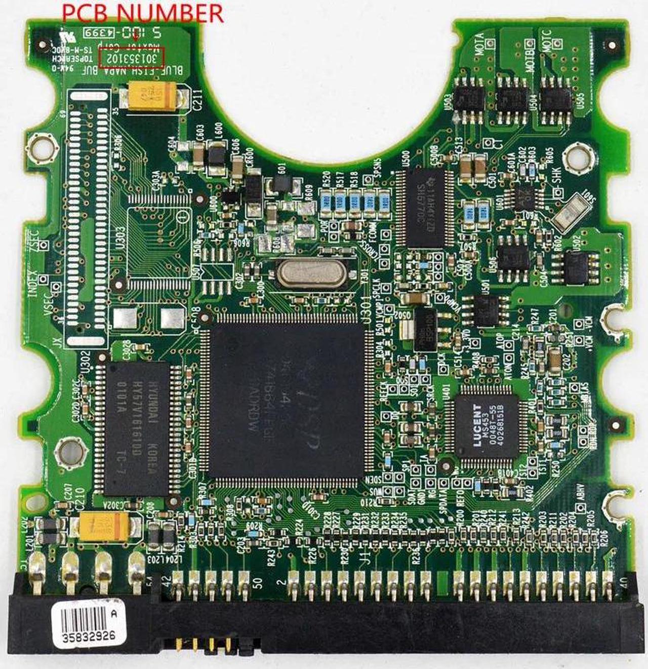 Main image of IDE Hard disk circuit board BOARD NUMBER:  301353102 /MAIN CONTROLLER IC : 040104200