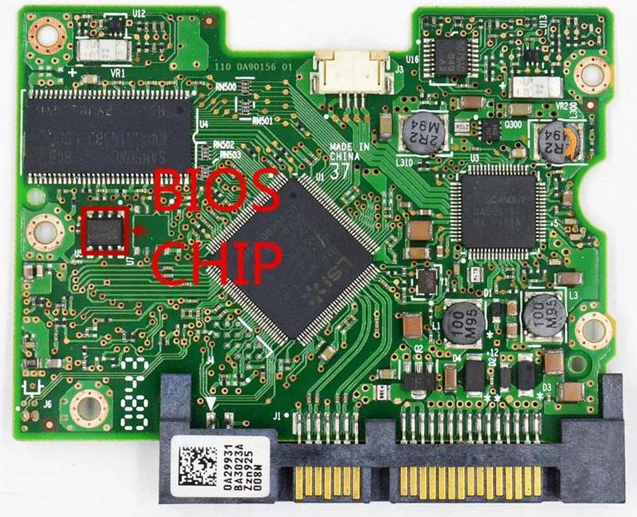 Alt view image 2 of 4 - hard disk circuit board number 110 0A90156 01 , 220 0A90156 01 / 0A58786  0A29931  HDE721010SLA330