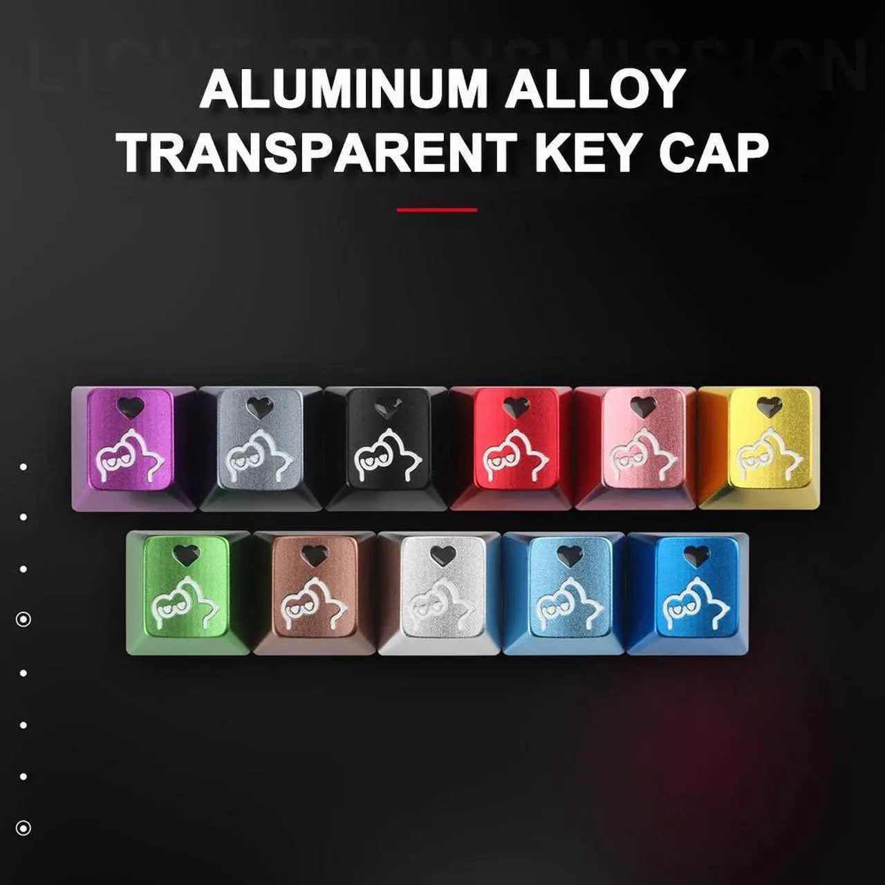 Alt view image 6 of 6 - 1 pc Cat Paw Mechanical Keyboard Keycap Aluminum Alloy CNC Anod Metal Transparent Backlit Cherry Profile ESC Personality Game PC