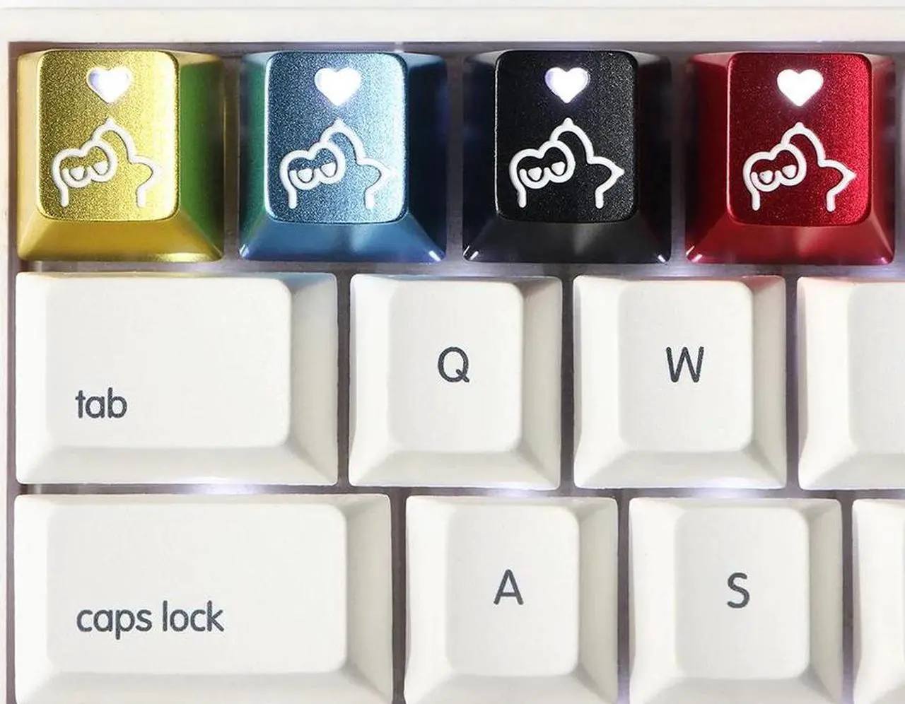 Main image of 1 pc Cat Paw Mechanical Keyboard Keycap Aluminum Alloy CNC Anod Metal Transparent Backlit Cherry Profile ESC Personality Game PC