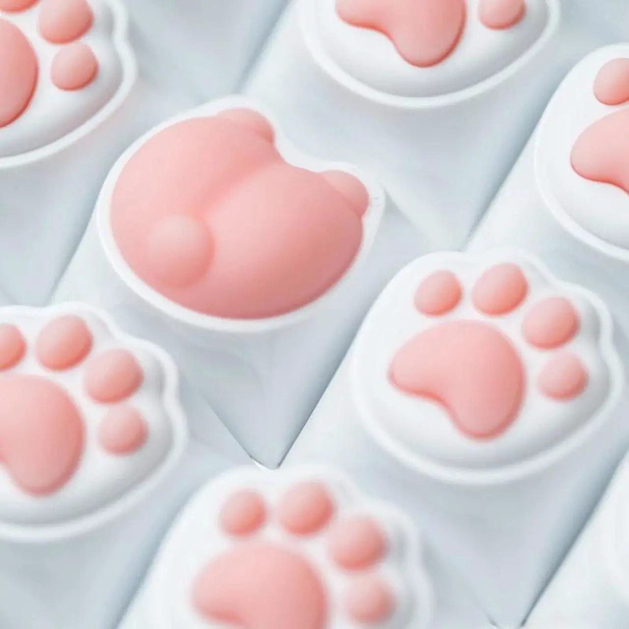 Alt view image 2 of 6 - 1 Piece Cat's Paw Ass Keycap PC And Silica Gel Cute Key Cap For MX Switch Mechanical Keyboard