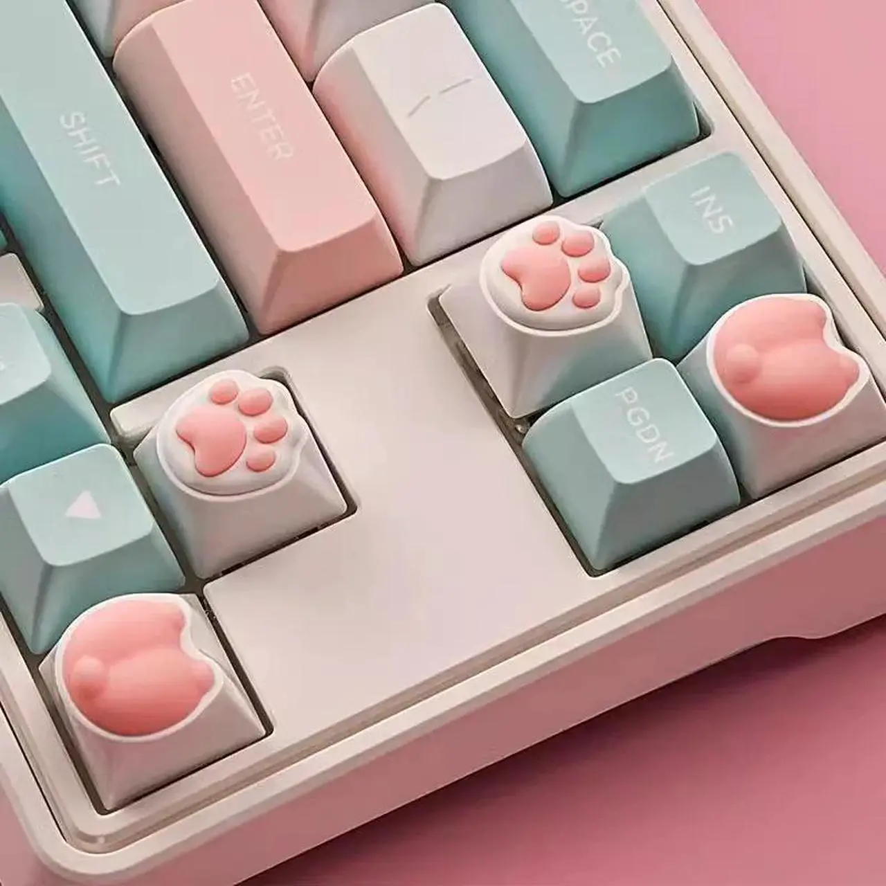Alt view image 4 of 6 - 1 Piece Cat's Paw Ass Keycap PC And Silica Gel Cute Key Cap For MX Switch Mechanical Keyboard