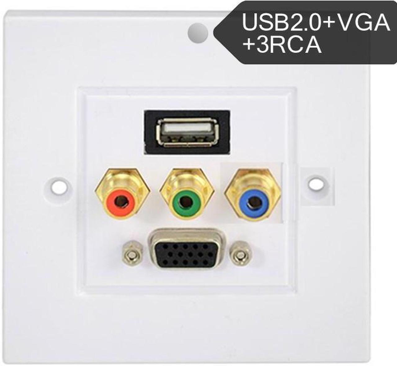 Main image of Panel wall socket with USB AV VGA Audio USB2.0 multi-function combination panel