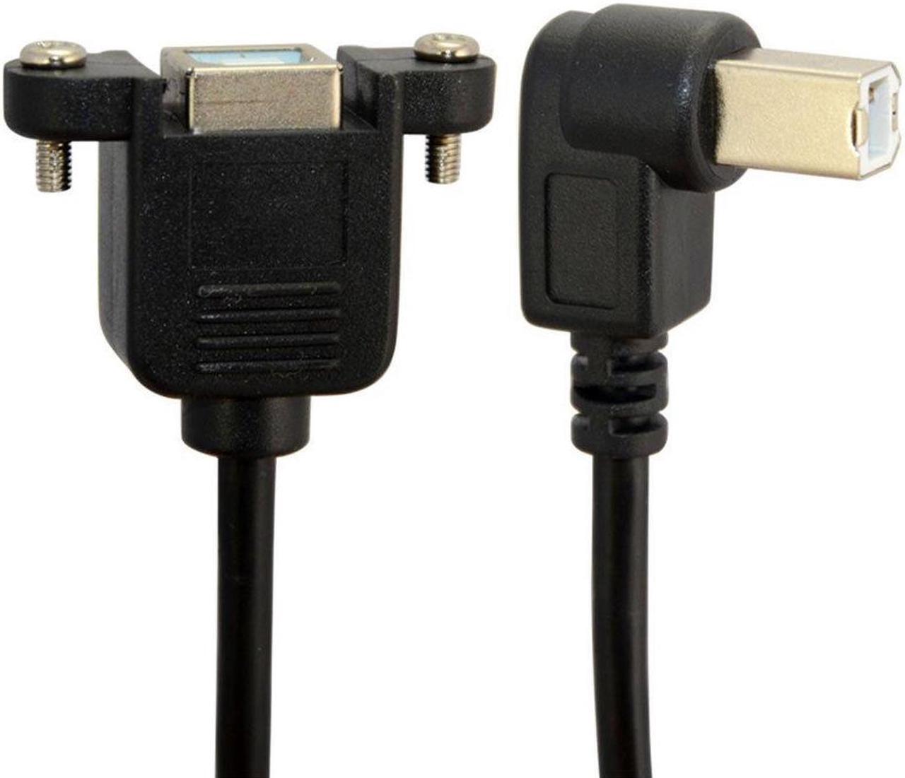 Alt view image 3 of 5 - USB 2.0b Male B female extension cable Print cable Panel cable USB 2.0 BF/BM 90° elbow 1 m
