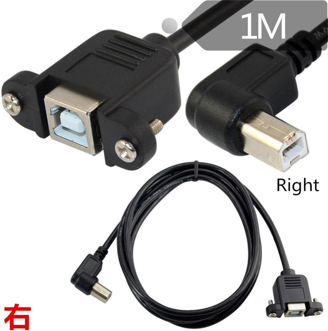 Main image of USB 2.0b Male B female extension cable Print cable Panel cable USB 2.0 BF/BM 90° elbow 1 m